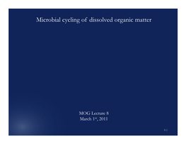 Dissolved Organic Matter and the Microbial Loop