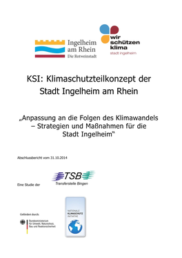 KSI: Klimaschutzteilkonzept Der Stadt Ingelheim Am Rhein