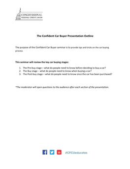 The Confident Car Buyer Presentation Outline