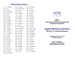 2011 Applied Mechanics Division Honors & Awards Banquet