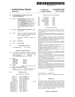 (12) United States Patent (10) Patent No.: US 8,586,551 B2 Shue Et Al
