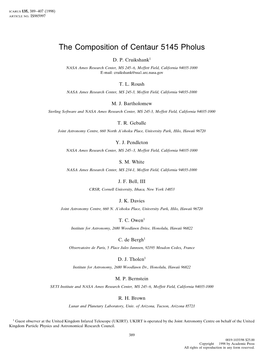 The Composition of Centaur 5145 Pholus