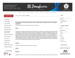 Masculine and Metrosexual: Indonesian Actor’S Clothing Style on Instagram from the Foucauldian Login Article Template Perspective