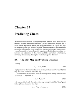 Chapter 23 Predicting Chaos
