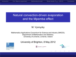 Natural Convection-Driven Evaporation and the Mpemba Effect