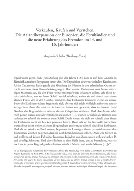 Verkaufen, Kaufen Und Verstehen. Die Atlantikexpansion Der Europäer, Die Fernhändler Und Die Neue Erfahrung Des Fremden Im 14