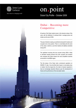 Dubai – Becoming More Competitive
