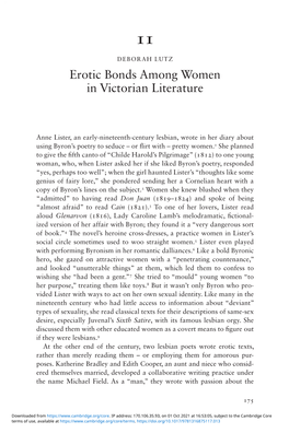 Erotic Bonds Among Women in Victorian Literature