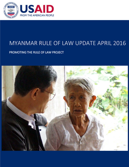 Myanmar Rule of Law Update April 2016