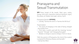 Pranayama and Sexual Transmutation