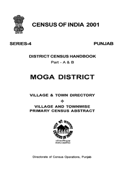Village and Townwise Primary Census Abstract, Moga, Part XII-A