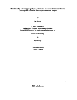 The Relationship Between Psychopathy and Performance on a Modified Version of the Iowa Gambling Task in Offender and Undergraduate Student Samples