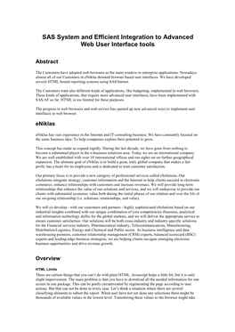 SAS System and Efficient Integration to Advanced Web User Interface Tools