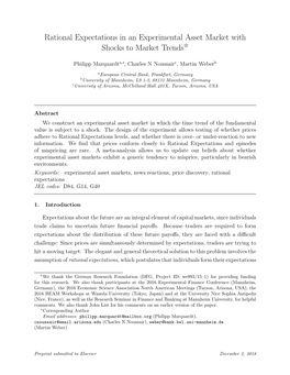 Rational Expectations in an Experimental Asset Market with Shocks to Market Trends$