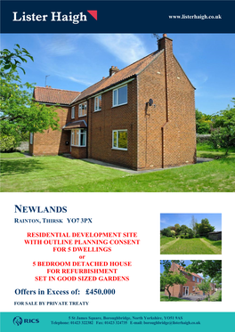 Newlands Rainton, Thirsk Yo7 3Px