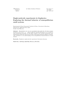 Single-Molecule Experiments in Biophysics: Exploring the Thermal Behavior of Nonequilibrium Small Systems