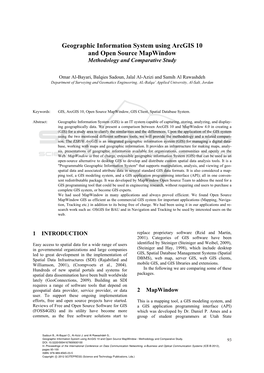 Geographic Information System Using Arcgis 10 and Open Source Mapwindow Methodology and Comparative Study