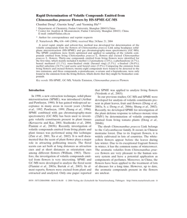 Rapid Determination of Volatile Compounds Emitted From