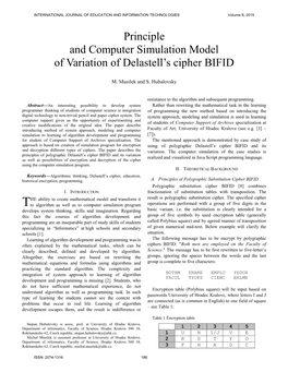 Principle and Computer Simulation Model of Variation of Delastell's