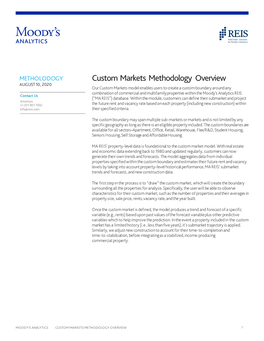 Custom Markets Methodology Overview