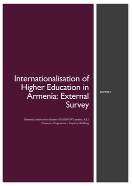 Internationalisation of Higher Education in Armenia: External REPORT Survey