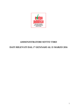 Amministratori Sotto Tiro Dati Al 14Mar2016