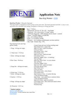 Application Note Beer Keg Washer—3320