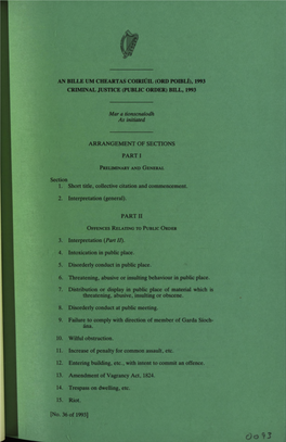 Criminal Justice (Public Order) Bill, 1993