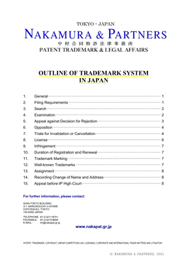 Outline of Trademark System in Japan