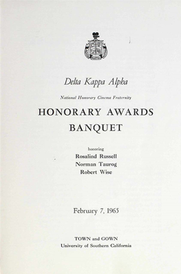 Honorary Awards Banquet