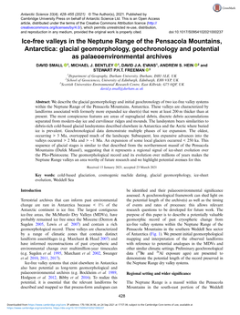 Ice-Free Valleys in the Neptune Range of the Pensacola Mountains, Antarctica: Glacial Geomorphology, Geochronology and Potential