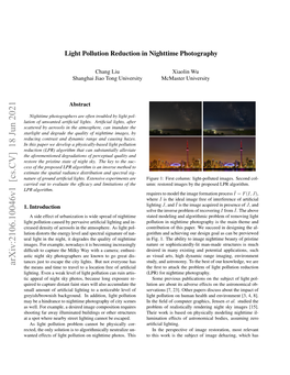 Light Pollution Reduction in Nighttime Photography