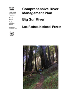 Comprehensive River Management Plan Big Sur River