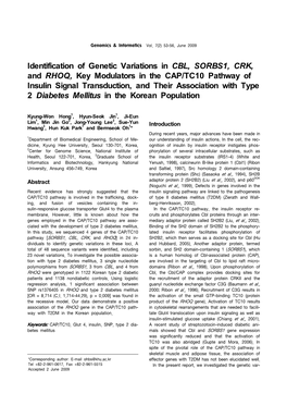 Identification of Genetic Variations in CBL, SORBS1, CRK, and RHOQ