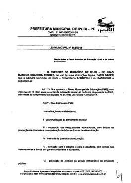 Jn I CNPJ: 11.040.89670001-59 — GABINETE DO PREFEITO