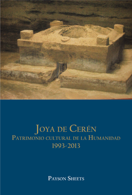 Joya De Cerén Patrimonio Cultural De La Humanidad 1993-2013