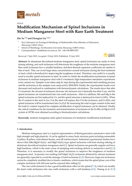 Modification Mechanism of Spinel Inclusions in Medium Manganese