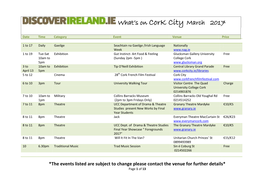 What's on Cork City March 2017