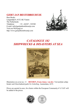 Catalogue 182 Shipwrecks & Disasters At