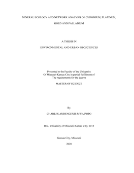 Mineral Ecology and Network Analysis of Chromium, Platinum