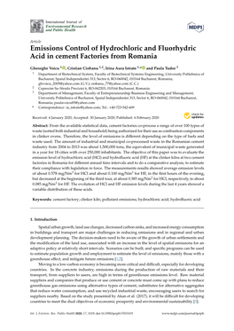 Emissions Control of Hydrochloric and Fluorhydric Acid in Cement Factories from Romania