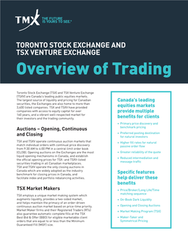 Overview of Trading on Toronto Stock Exchange And