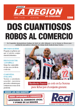 Humberto Suazo Ya Está En La Serena Para Fichar Por El Conjunto Granate