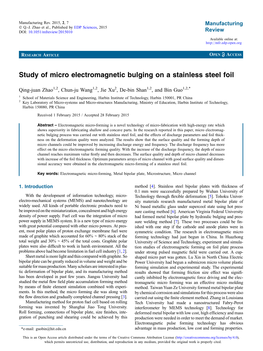 Study of Micro Electromagnetic Bulging on a Stainless Steel Foil