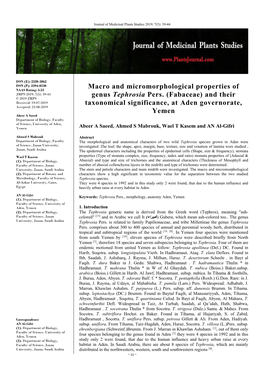 Macro and Micromorphological Properties of Genus Tephrosia Pers