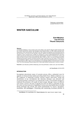 Winter Saeculum