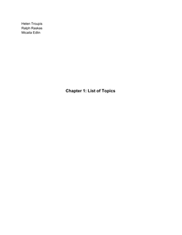 Chapter 1: List of Topics 1.1­ Functions