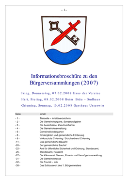 Informationsbroschüre Zu Den Bürgerversammlungen (2007)