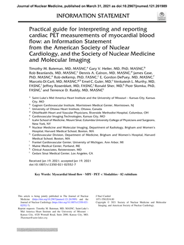 Practical Guide for Interpreting and Reporting Cardiac PET