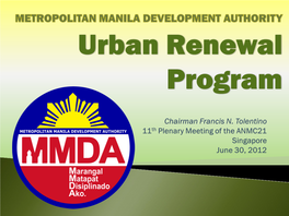 Metro Manila Re-Greening Program Objectives